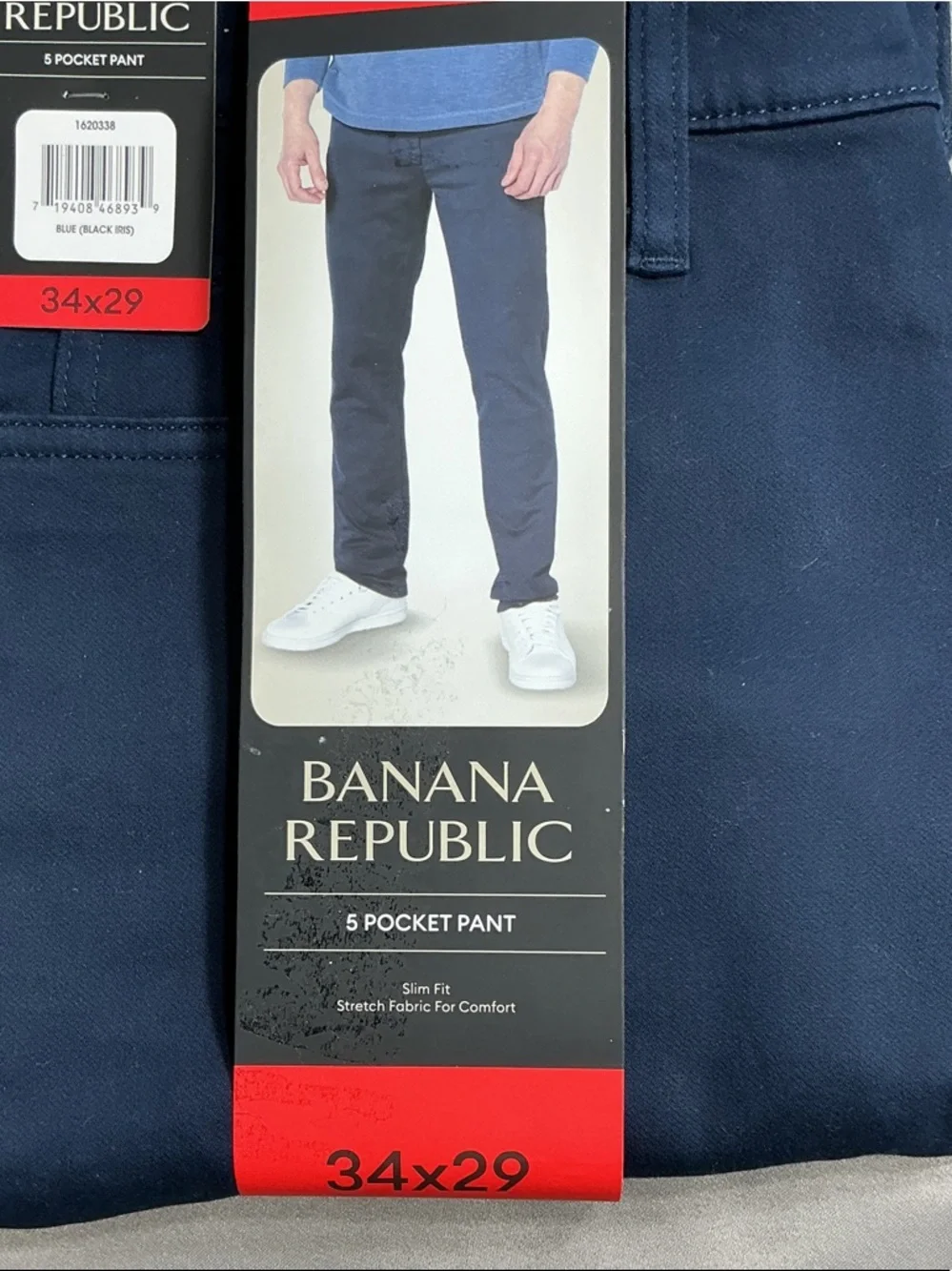 Banana Republic Men's Navy 5-Pocket Chinos